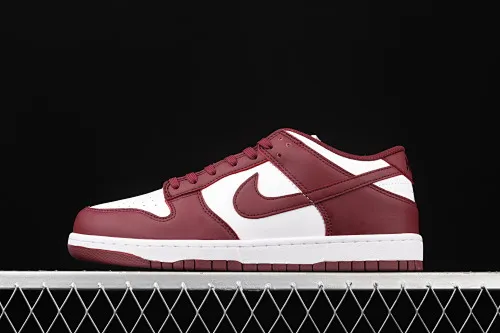 All categories Nk SB Dunk series Nk SB Dunk Low low-top sneakers Nk SB Dunk Low Prm Burgundy and white color SB smashed backboard fashion casual sneakers DD1503-108